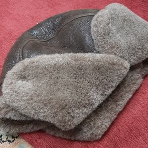 Brown Shearling Aviator Hat - Plush Earflap Winter Cap